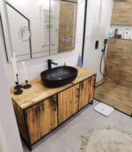 Szafka łazienkowa OM07 pod umywalkę ze starego drewna