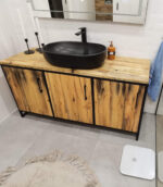 Szafka łazienkowa OM07 stare drewno pod umywalkę
