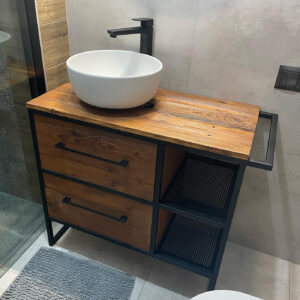 Szafka łazienkowa OM16 ze starego drewna pod umywalkę